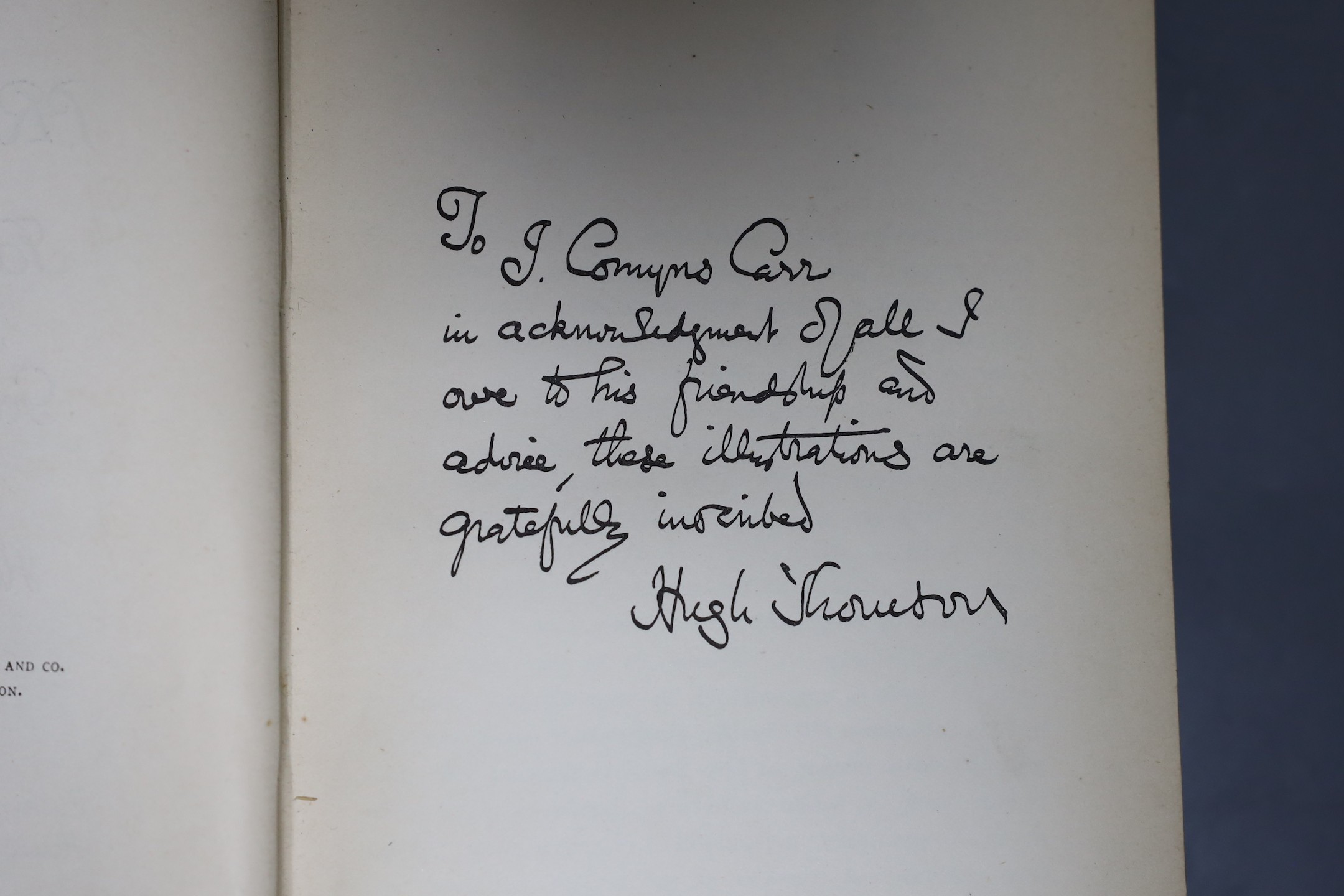 Austen, Jane - Pride and Prejudice, ‘’Peacock’’ edition, illustrated by Hugh Thomson, 8vo, original blue cloth gilt, front outer and rear inner joints split, George Allen, London, 1894